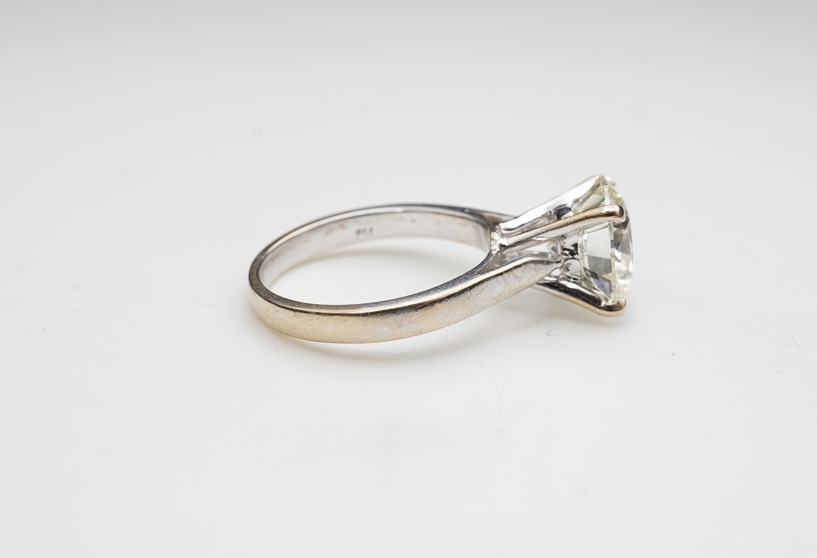 A diamond solitaire ring